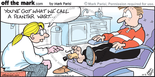 KEYWORD1  2004-10-03  sunday cartoon  sunday cartoons  color cartoon  color cartoons  plantar wart  