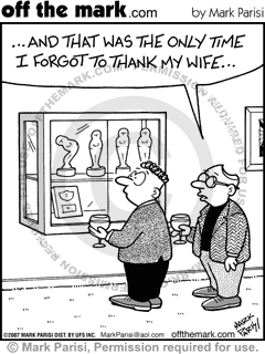 KEYWORD1  2007-05-05  award  awards  bend  bent  acceptance speech  forget  forgot  husband
