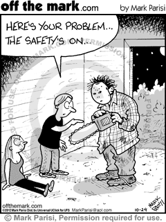 horror moview, Jason, chainsaw, stupid victum removes safety