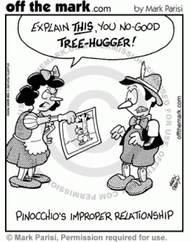 Pinocchio falls in love with a tree.