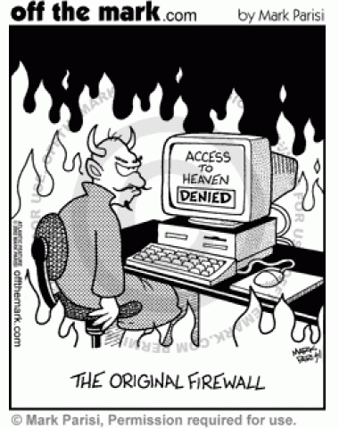 A demon's access to heaven online is denied.