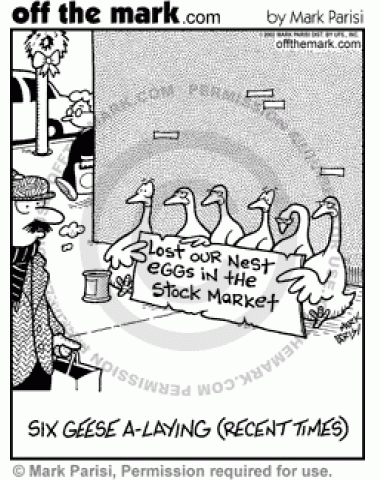 Six geese get laid off and loose everything. 