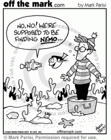 Two fish find Waldo, instead of Nemo.
