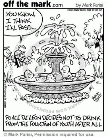 Baby Fountain of Youth - off the mark cartoons