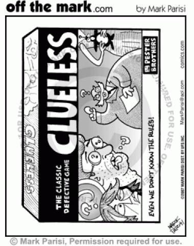 A game, Clueless, parodies the board game 