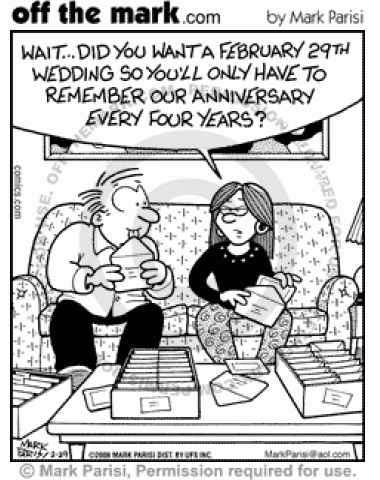  Leap  Year Wedding  off the mark cartoons