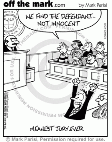 Jury tricks guilty defendant by stating not innocent verdict instead of guilty verdict.