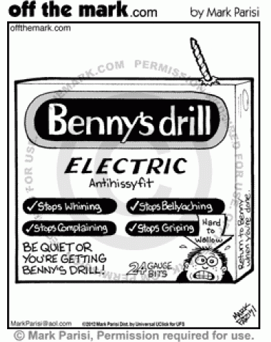 Benny's Drill parodies Benadryl allergy medicine.