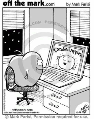 An apple looks at porn online.