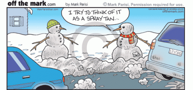 Street dirt is a spray tan for snowmen.