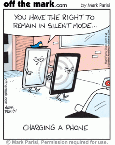 Phone gets right to remain in silent mode when getting arrested.