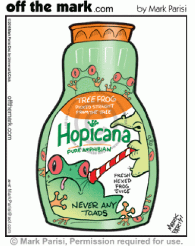 <p>
	Hopicana parodies Tropicana orange juice.</p>

