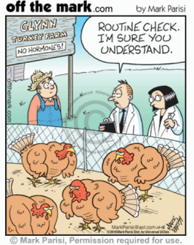 <p>
	Muscled turkeys need to submit to random drug testing.</p>
