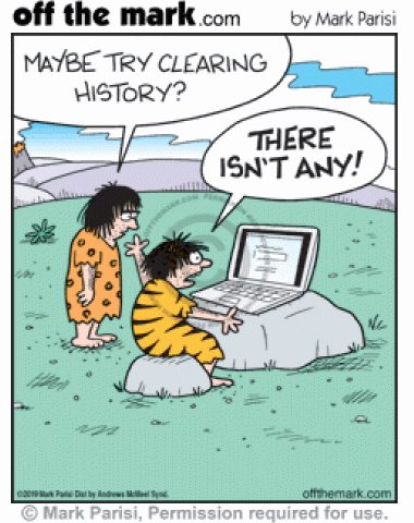 Cavemen Can&#39;t Clear Computer History - off the mark cartoons