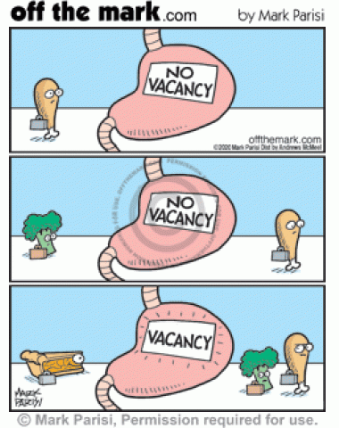 No Stomach Vacancy For Thanksgiving Dinner, Only Dessert - off the mark  cartoons
