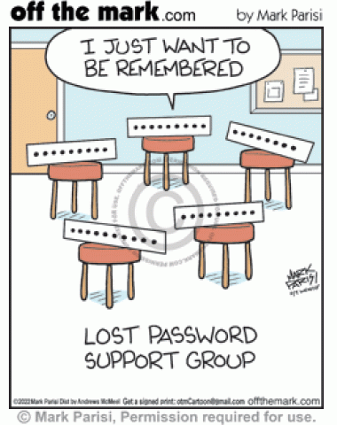 Blocked text computer website passwords in support group meeting want to be remembered.